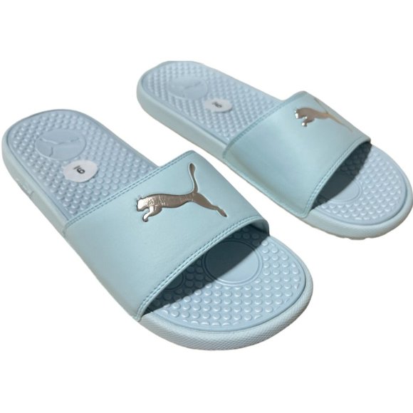 🌹Women’s Slides Size 9 PUMA Cool Cat Style: 371016 17 Blue Glow Silver - Picture 10 of 11